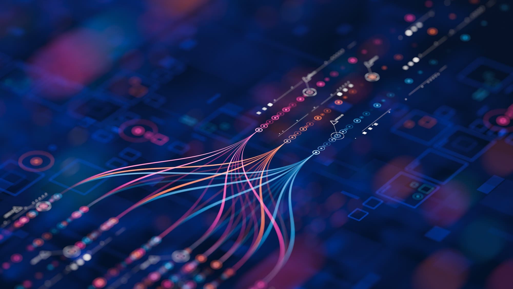Carpathian scanner traffic data, streams of network activity converging on a single point